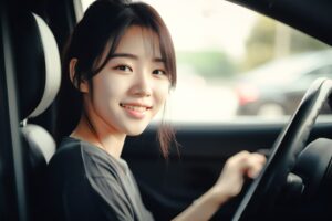 運転する女性